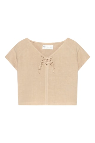 Camiseta de lino - Beige