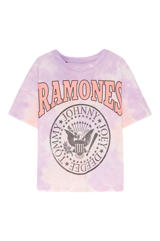 T-shirt tie and dye Ramones - Viola chiaro ed ecrù