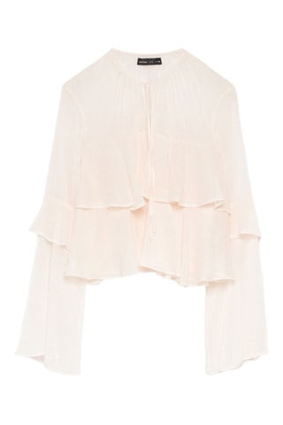 Blouse volantée - Ecru