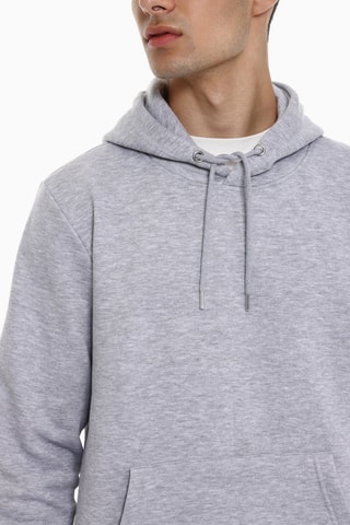 Sweat à capuche - Gris clair chiné