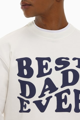Sweat - Blanc et bleu cobalt