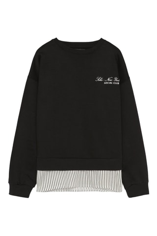 Felpa effetto trompe-l’œil - Nero