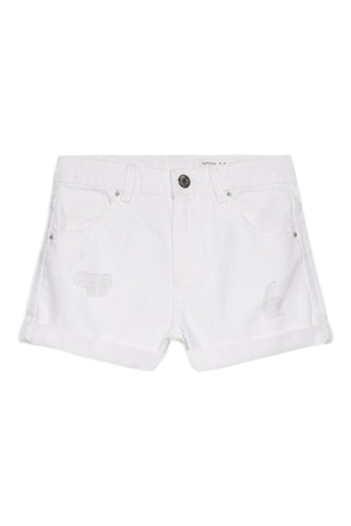 Short en jean - Blanc