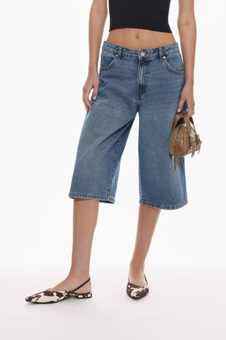 Bermuda in jeans - Blu-grigio