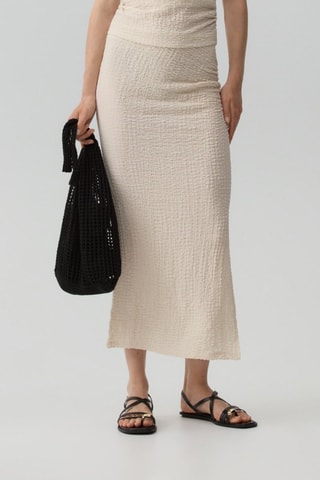 Falda midi - Beige