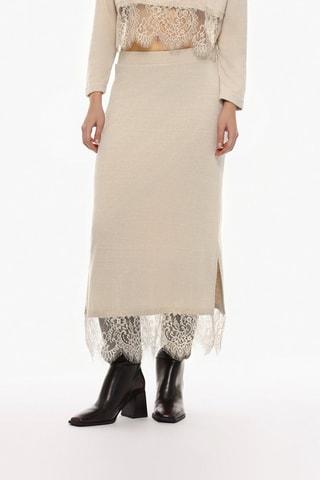 Gonna taglio dritto - Beige