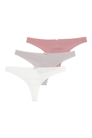 3 tanga - Bianco, grigio chiaro e malva