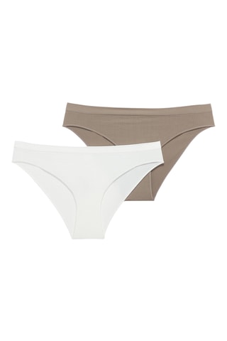 2 slip - Bianco e taupe