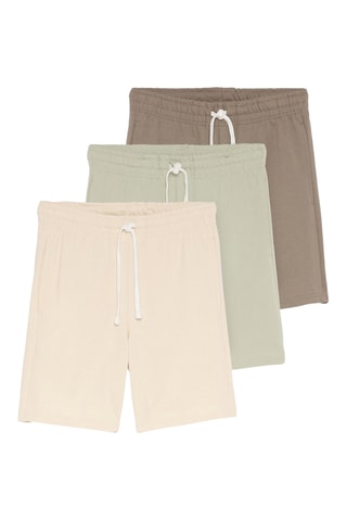3 bermuda - Marrone e verde chiaro
