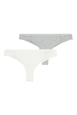 2 tanga - Grigio e bianco