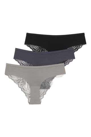 3 slip - Grigio e nero