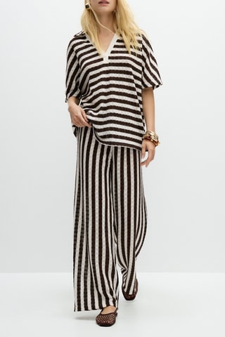 Top - Blanc et marron foncé