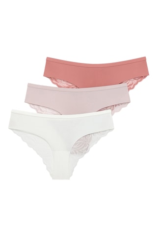 3 slip - Bianco e malva