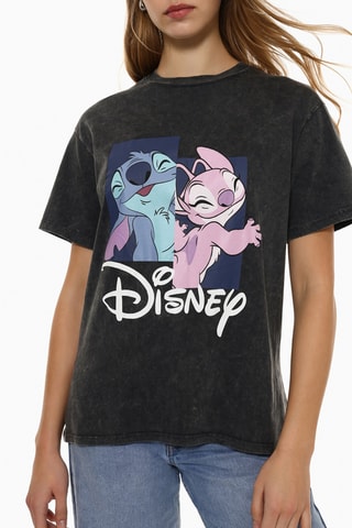 T-shirt Stitch et Angel Lilo et Stitch Disney - Noir