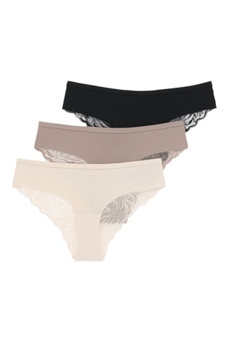 3 slip - Beige e nero
