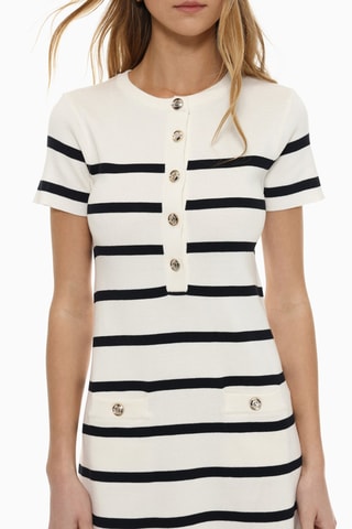 Robe droite - Blanc et noir