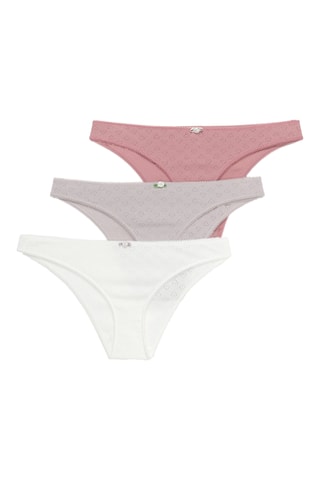 3 tanga - Bianco e rosa antico