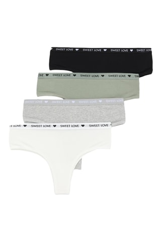 4 tanga - Ecrù e grigio chiaro melange