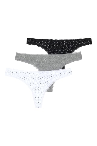 3 tanga - Bianco, grigio chiaro melange e nero