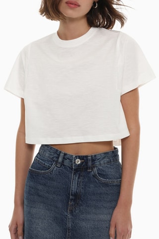 T-shirt cropped - Blanc