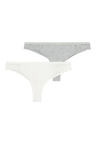 2 tanga - Grigio melange e bianco
