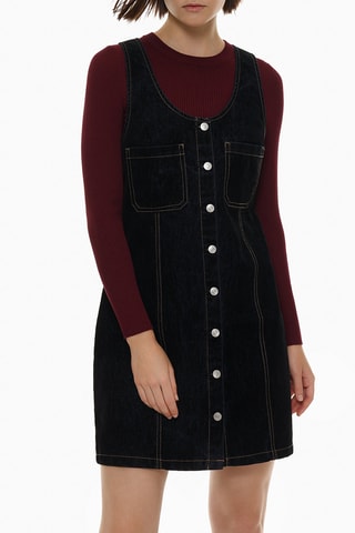 Robe droite en jean - Noir