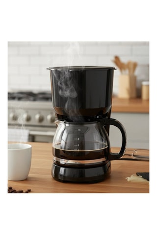Cafetera de acero inoxidable - 1,25 l - 750 W - Negro