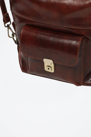 Sac porté épaule en cuir Alexis - Marron