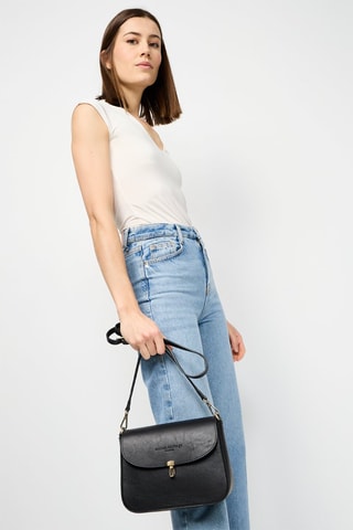 Sac bandoulière en cuir Peny - Noir