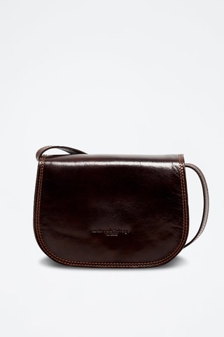 Sac bandoulière en cuir Lilly - Marron foncé