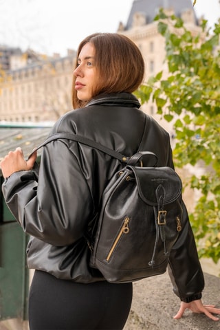 Sac à dos en cuir Eloi - Noir