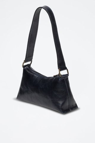 Sac porté épaule en cuir Haven - Bleu marine