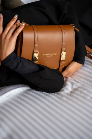 Sac bandoulière en cuir Tex - Camel