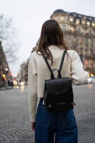 Sac à dos en cuir Foug - Noir