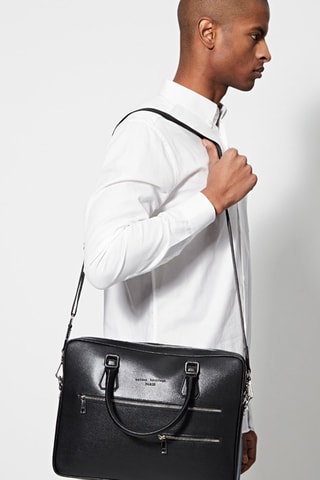 Porte-documents en cuir Caro - Noir