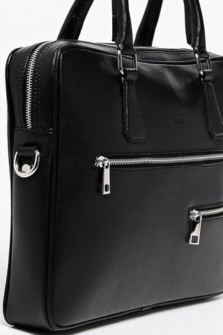 Porte-documents en cuir Caro - Noir
