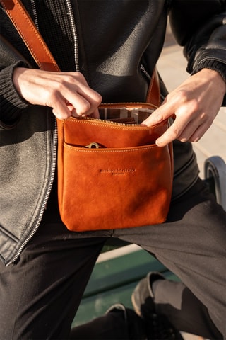 Sac bandoulière en cuir Neon - Marron