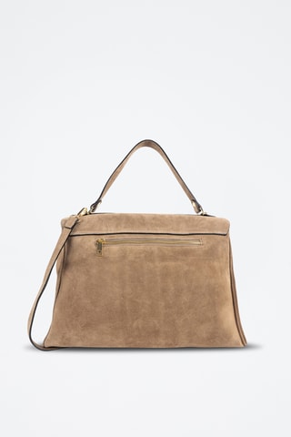 Sac porté épaule en nubuck  - Taupe