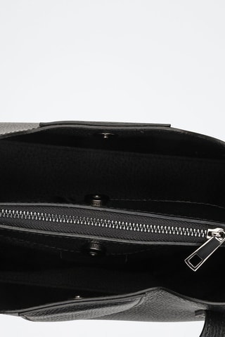 Sac porté épaule en cuir Rama - Noir, beige et marron