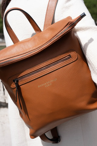 Sac à dos en cuir Vale - Camel