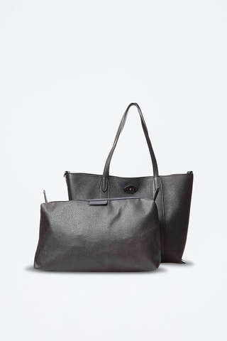 Cabas et pochette en cuir Elis - Noir