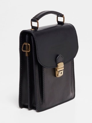 Sacoche en cuir Emile - Noir