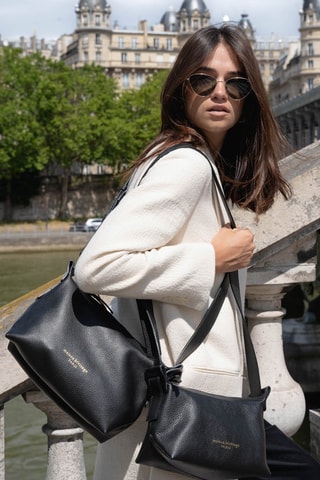 Sac bandoulière en cuir July - Noir