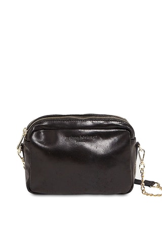 Sac bandoulière en cuir Elyn - Noir