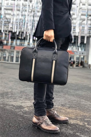 Porte-documents en cuir Ivan - Noir