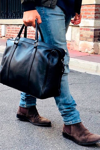 Sac bowling en cuir Lony - Noir