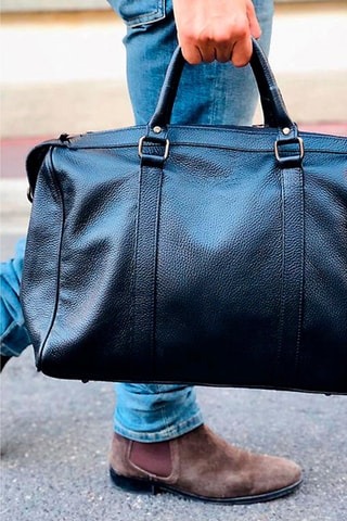 Sac bowling en cuir Lony - Noir