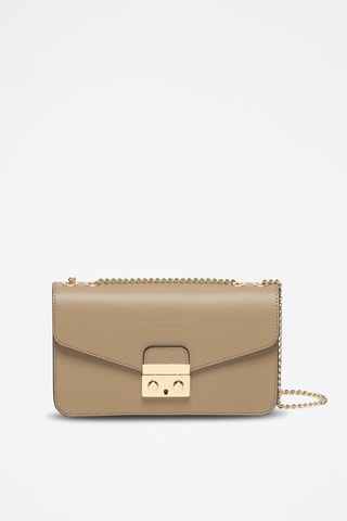 Sac bandoulière en cuir Lova - Taupe