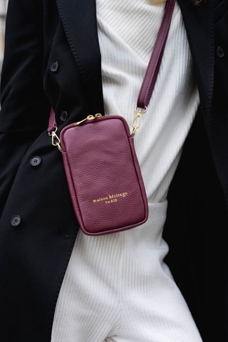 Petite pochette en cuir Laila - Bordeaux