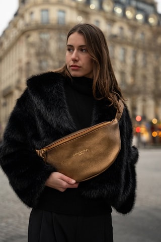 Sac banane en cuir Rachel - Doré
